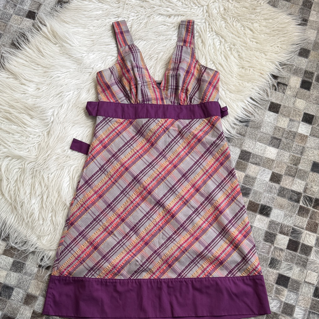 Patagonia Purple Plaid Dress Size 8